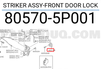 Nissan 805705P001 STRIKER ASSY-FRONT DOOR LOCK
