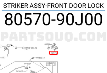 Nissan 8057090J00 STRIKER ASSY-FRONT DOOR LOCK