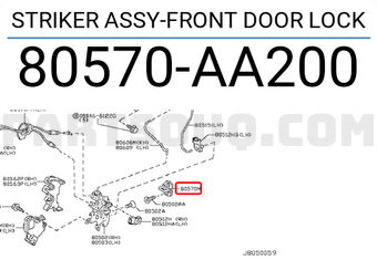 Nissan 80570AA200 STRIKER ASSY-FRONT DOOR LOCK