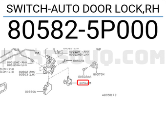 Nissan 805825P000 SWITCH-AUTO DOOR LOCK,RH