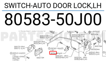 Nissan 8058350J00 SWITCH-AUTO DOOR LOCK,LH
