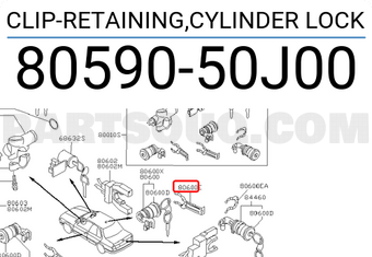 Nissan 8059050J00 CLIP-RETAINING,CYLINDER LOCK