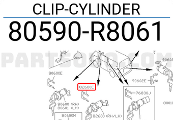 Nissan 80590R8061 CLIP-CYLINDER