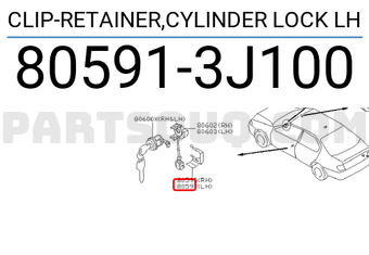 Nissan 805913J100 CLIP-RETAINER,CYLINDER LOCK LH