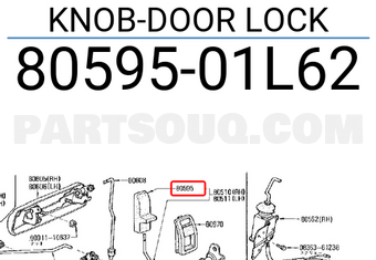 Nissan 8059501L62 KNOB-DOOR LOCK