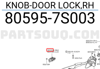 Nissan 805957S003 KNOB-DOOR LOCK,RH