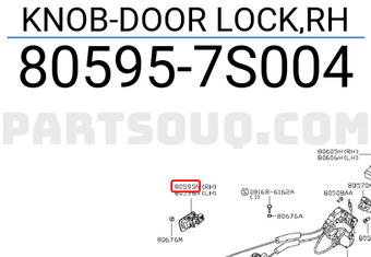 Nissan 805957S004 KNOB-DOOR LOCK,RH