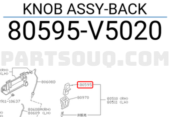 Nissan 80595V5020 KNOB ASSY-BACK