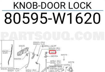 Nissan 80595W1620 KNOB-DOOR LOCK