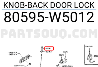 Nissan 80595W5012 KNOB-BACK DOOR LOCK