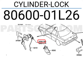 Nissan 8060001L26 CYLINDER-LOCK