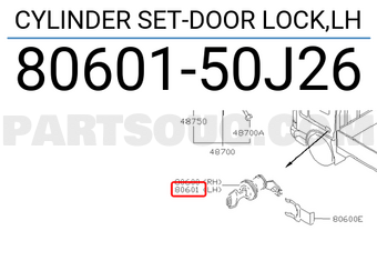 Nissan 8060150J26 CYLINDER SET-DOOR LOCK,LH