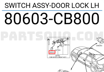 Nissan 80603CB800 SWITCH ASSY-DOOR LOCK LH