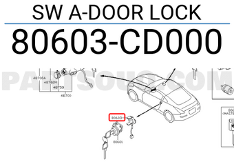 Nissan 80603CD000 SW A-DOOR LOCK