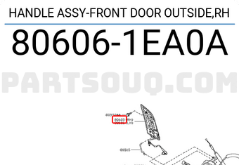 Nissan 806061EA0A HANDLE ASSY-FRONT DOOR OUTSIDE,RH