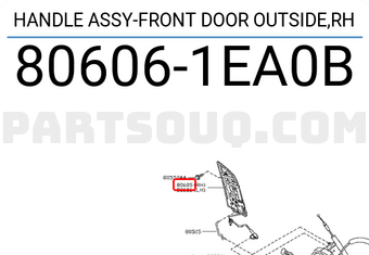 Nissan 806061EA0B HANDLE ASSY-FRONT DOOR OUTSIDE,RH