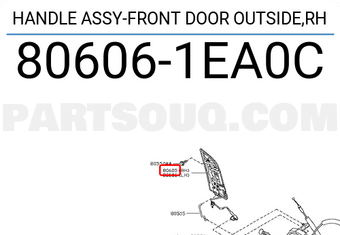 Nissan 806061EA0C HANDLE ASSY-FRONT DOOR OUTSIDE,RH