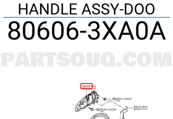 Nissan 806063XA0A HANDLE ASSY-DOO