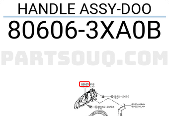 Nissan 806063XA0B HANDLE ASSY-DOO
