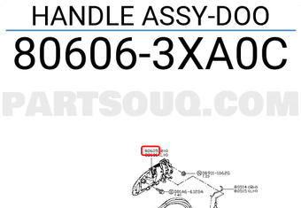 Nissan 806063XA0C HANDLE ASSY-DOO