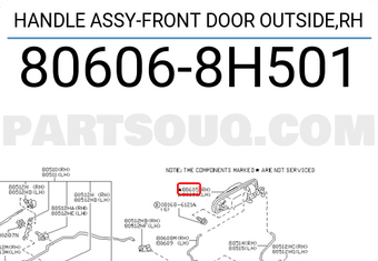 Nissan 806068H501 HANDLE ASSY-FRONT DOOR OUTSIDE,RH