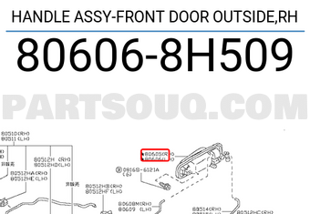 Nissan 806068H509 HANDLE ASSY-FRONT DOOR OUTSIDE,RH