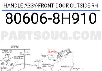 Nissan 806068H910 HANDLE ASSY-FRONT DOOR OUTSIDE,RH