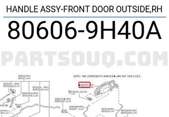 Nissan 806069H40A HANDLE ASSY-FRONT DOOR OUTSIDE,RH