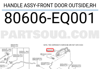 Nissan 80606EQ001 HANDLE ASSY-FRONT DOOR OUTSIDE,RH