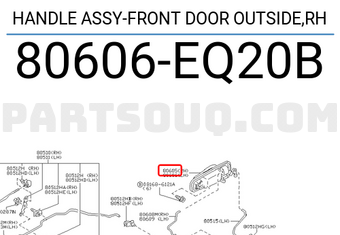 Nissan 80606EQ20B HANDLE ASSY-FRONT DOOR OUTSIDE,RH