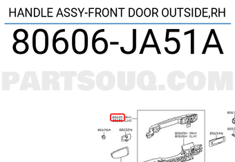 Nissan 80606JA51A HANDLE ASSY-FRONT DOOR OUTSIDE,RH