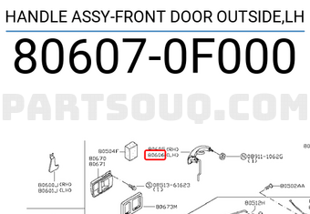 Nissan 806070F000 HANDLE ASSY-FRONT DOOR OUTSIDE,LH