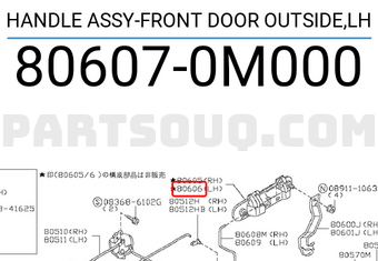 Nissan 806070M000 HANDLE ASSY-FRONT DOOR OUTSIDE,LH