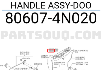 Nissan 806074N020 HANDLE ASSY-DOO