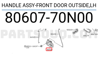 Nissan 8060770N00 HANDLE ASSY-FRONT DOOR OUTSIDE,LH