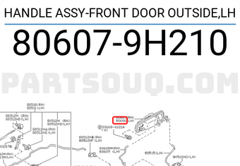 Nissan 806079H210 HANDLE ASSY-FRONT DOOR OUTSIDE,LH