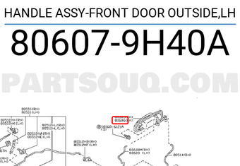 Nissan 806079H40A HANDLE ASSY-FRONT DOOR OUTSIDE,LH