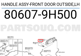 Nissan 806079H500 HANDLE ASSY-FRONT DOOR OUTSIDE,LH