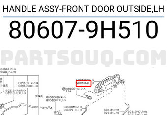 Nissan 806079H510 HANDLE ASSY-FRONT DOOR OUTSIDE,LH