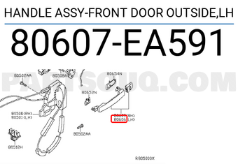 Nissan 80607EA591 HANDLE ASSY-FRONT DOOR OUTSIDE,LH