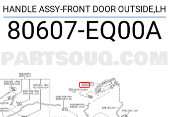 Nissan 80607EQ00A HANDLE ASSY-FRONT DOOR OUTSIDE,LH