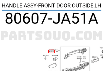 Nissan 80607JA51A HANDLE ASSY-FRONT DOOR OUTSIDE,LH