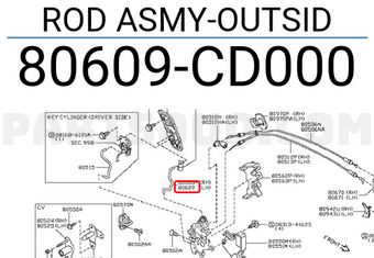 Nissan 80609CD000 ROD ASMY-OUTSID