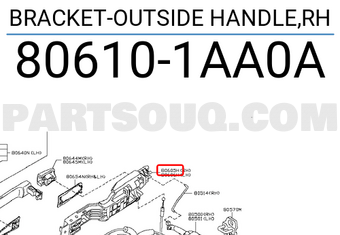 Nissan 806101AA0A BRACKET-OUTSIDE HANDLE,RH