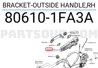 Nissan 806101FA3A BRACKET-OUTSIDE HANDLE,RH