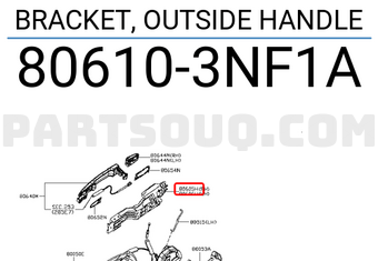 Nissan 806103NF1A BRACKET, OUTSIDE HANDLE