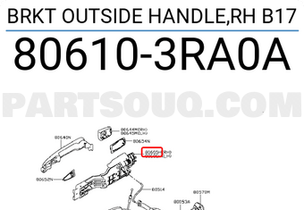 Nissan 806103RA0A BRKT OUTSIDE HANDLE,RH B17