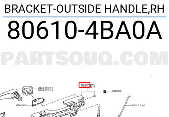 Nissan 806104BA0A BRACKET-OUTSIDE HANDLE,RH