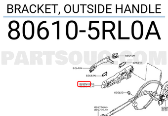 Nissan 806105RL0A BRACKET, OUTSIDE HANDLE