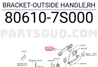 Nissan 806107S000 BRACKET-OUTSIDE HANDLE,RH